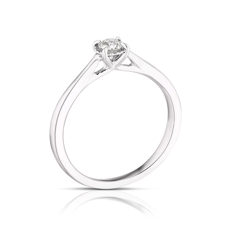 9ct White Gold 0.18ct Diamond Illusion Set Solitaire Ring