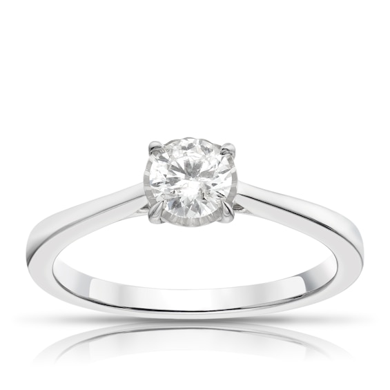 9ct White Gold 0.40ct Diamond Illusion Set Solitaire Ring