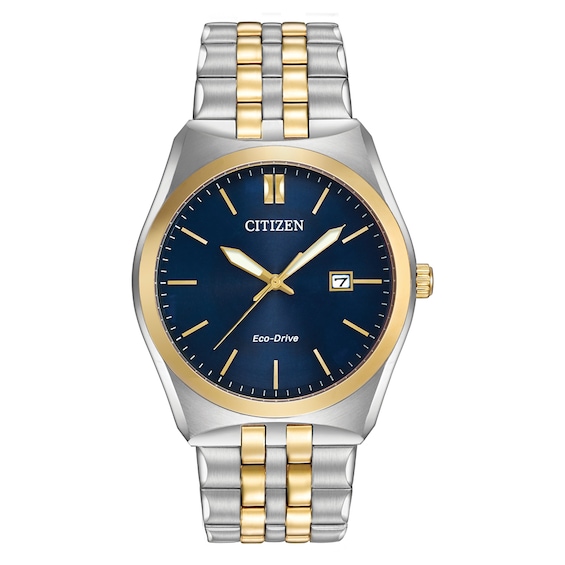 Citizen Men’s Eco Drive Silver & Gold Plated Blue Watch