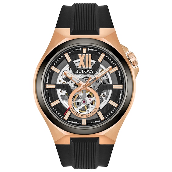 Bulova Maquina Automatic Men’s Rose Gold Plated Steel Strap Watch