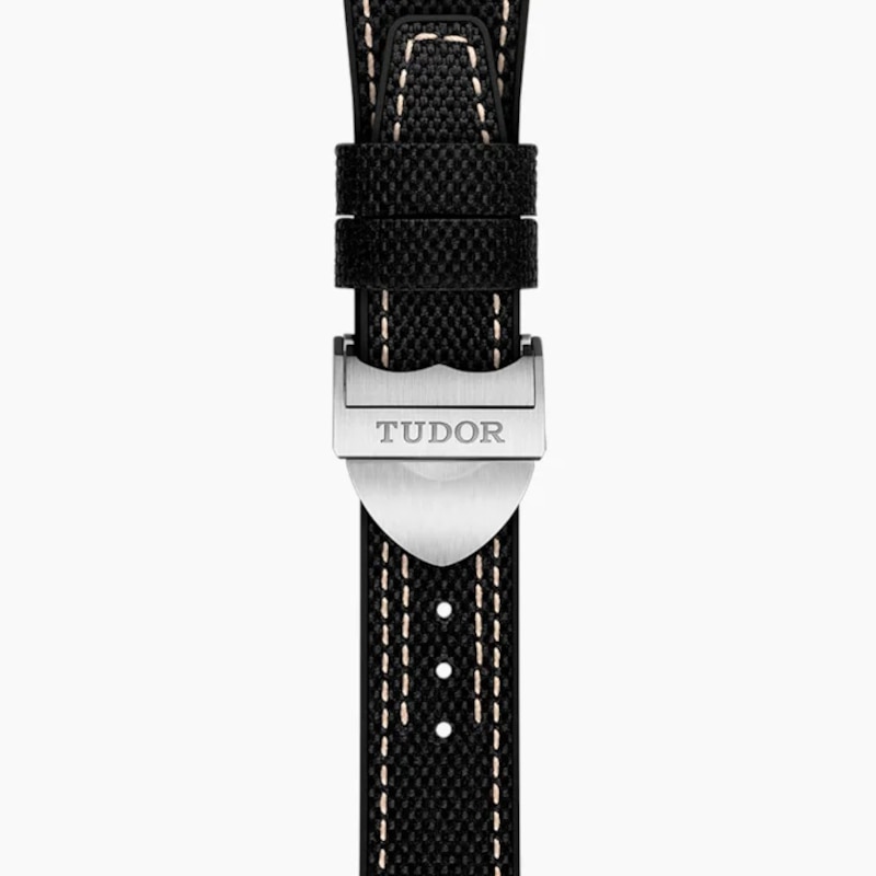 Tudor Ranger Black Rubber & Leather Strap Watch
