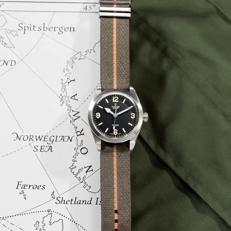 Tudor Ranger Green Fabric Strap Watch