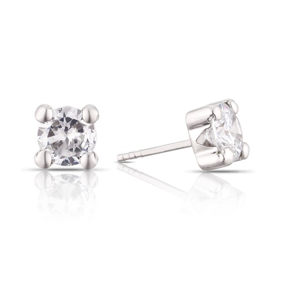9ct White Gold Small Cubic Zirconia Stud Earrings