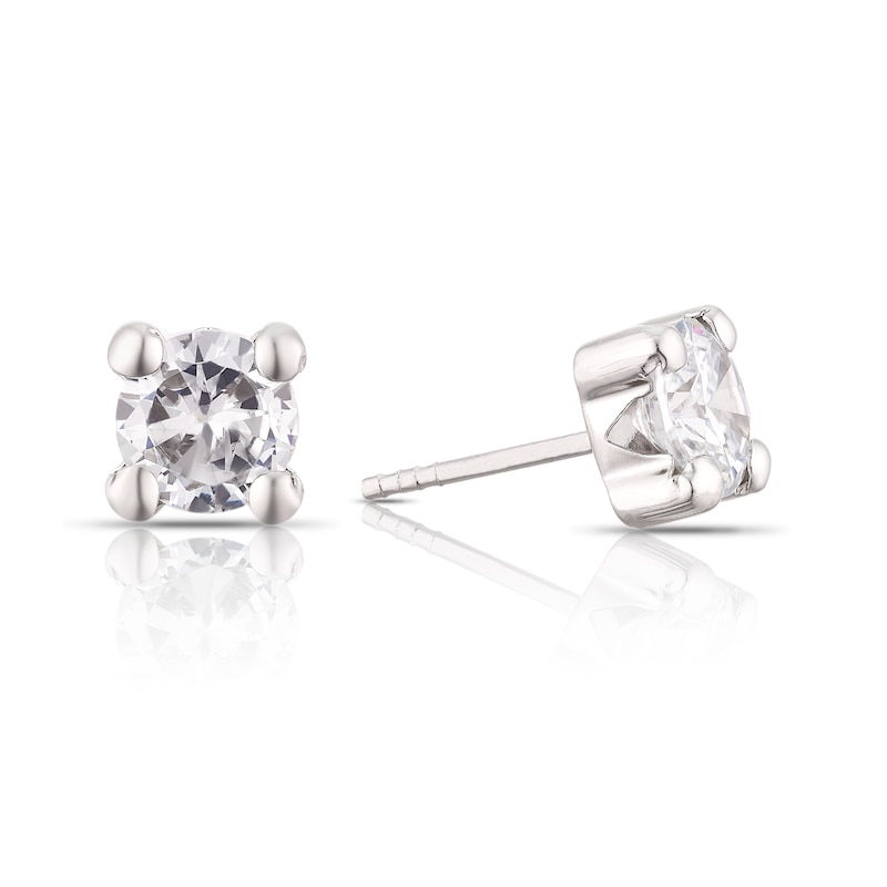 9ct White Gold Small Cubic Zirconia Stud Earrings