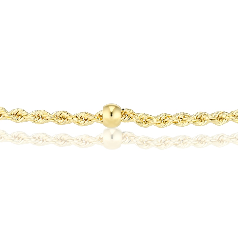 9ct Yellow Gold 7 Inch Rope Station Chain Bracelet