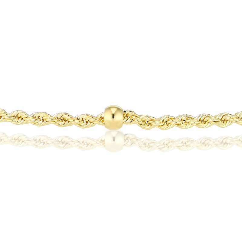 Main Image 2 of 9ct Yellow Gold 7" Rope Station Chain Bracelet