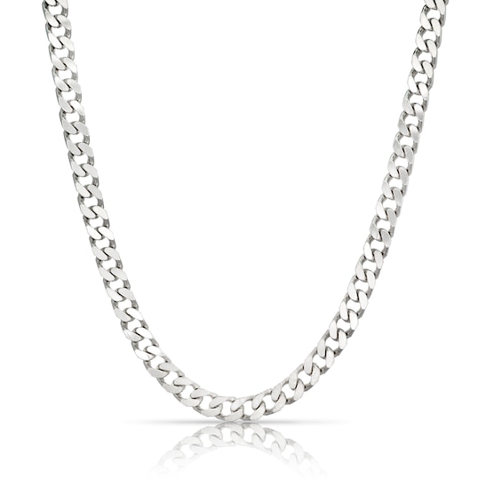 Sterling Silver Square 20" Curb Chain Necklace