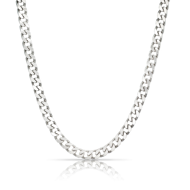 Sterling Silver Square 20Inch Curb Chain Necklace