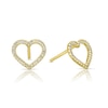 Thumbnail Image 0 of 9ct Yellow Gold & 0.08ct Diamond Total Heart Stud Earrings