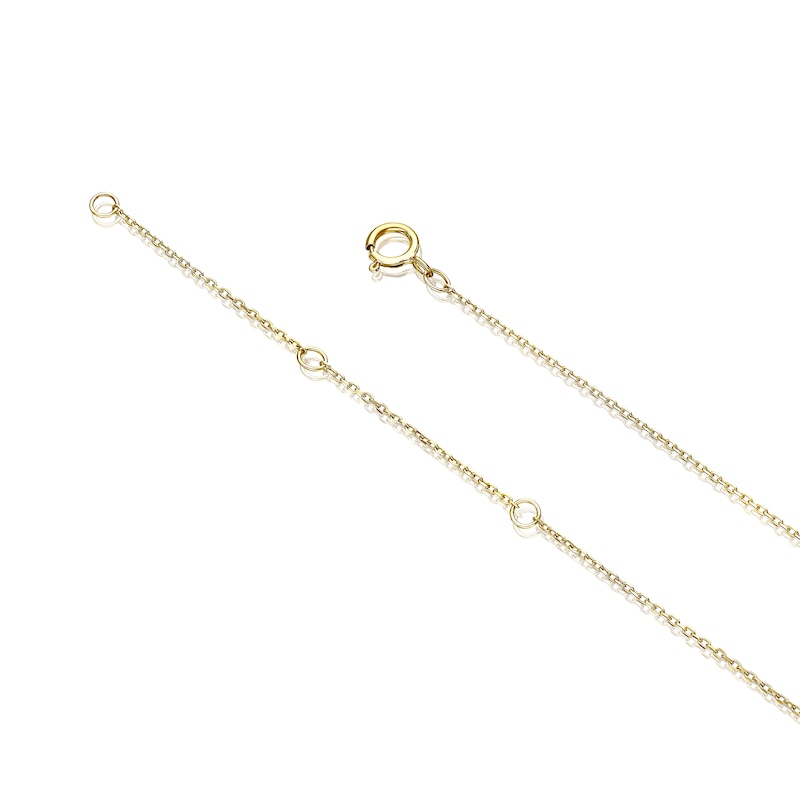 9ct Yellow Gold & 0.06ct Diamond Total Heart Necklace