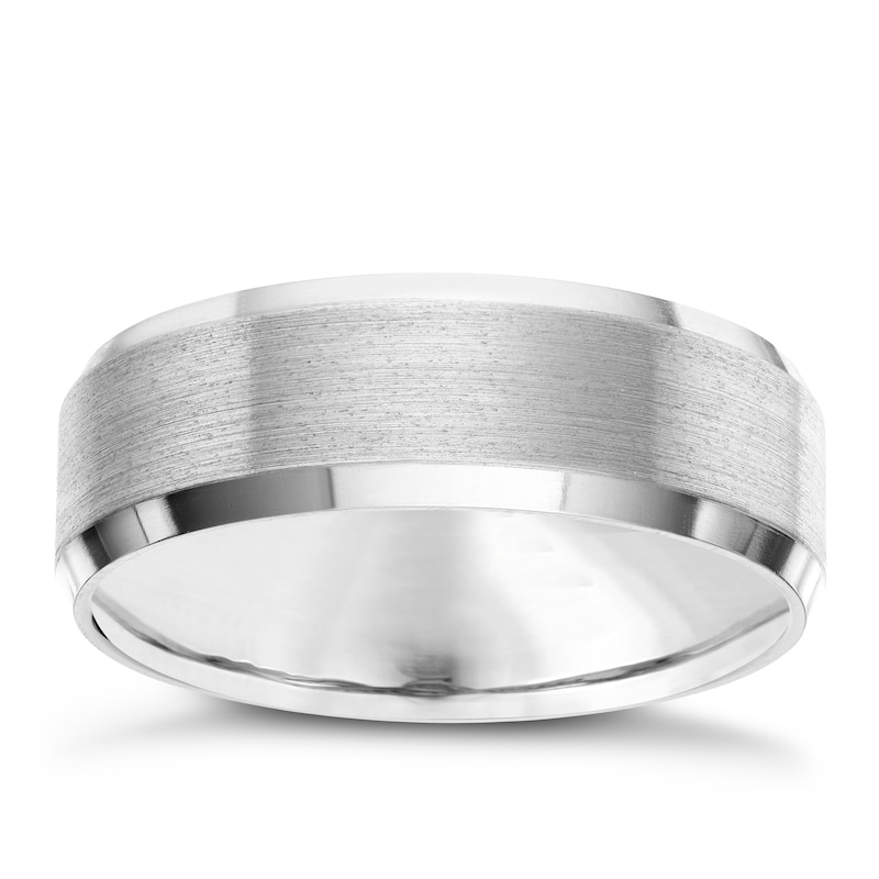 7mm Titanium Matt And Polished Patterned Band