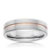 Thumbnail Image 0 of Titanium & Rose Gold Plated Matt Groove Band