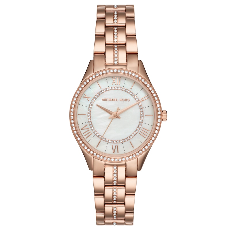 Michael Kors Lauryn Ladies' Rose Gold-Tone Bracelet Watch