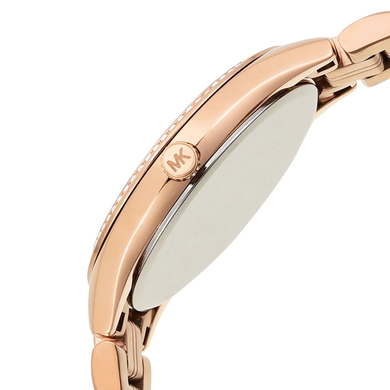 Michael Kors Lauryn Ladies' Rose Gold-Tone Bracelet Watch | Ernest Jones