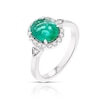 Thumbnail Image 2 of 18ct White Gold Emerald & 0.25ct Diamond Halo Ring