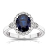 Thumbnail Image 1 of 18ct White Gold Sapphire & 0.25ct Diamond Halo Ring