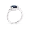 Thumbnail Image 3 of 18ct White Gold Sapphire & 0.25ct Diamond Halo Ring