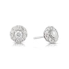 Thumbnail Image 1 of 9ct White Gold 1ct Total Diamond Halo Stud Earrings