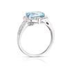Thumbnail Image 2 of 9ct White Gold Blue Topaz 0.15ct Diamond Halo Ring