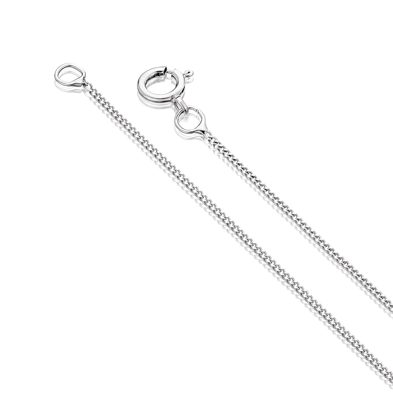 Main Image 3 of 9ct White Gold Blue Topaz & 0.10ct Diamond Pendant