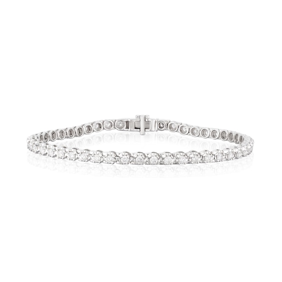 18ct White Gold 7 2ct Total Diamond Tennis Bracelet