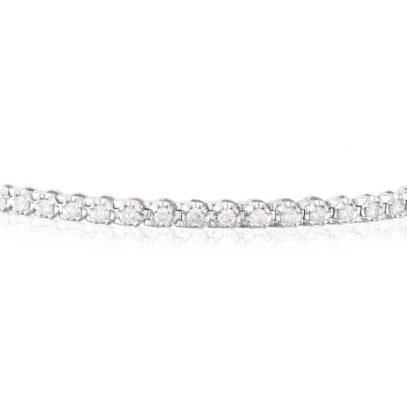 18ct White Gold 7 Inch 2ct Total Diamond Tennis Bracelet