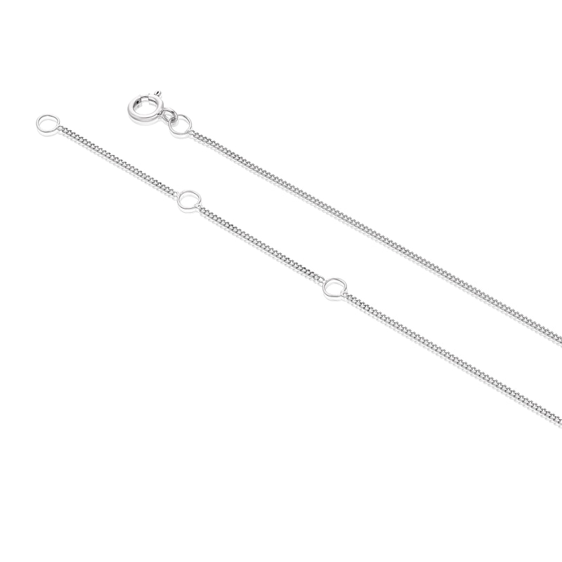 Main Image 3 of 9ct White Gold 0.09ct Total Diamond Flower Pendant