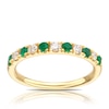 Thumbnail Image 1 of 18ct Yellow Gold Emerald & 0.20ct Diamond Eternity Ring