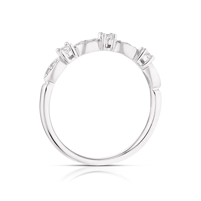 Main Image 3 of 9ct White Gold Topaz 0.09ct Diamond Ring Pendant