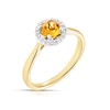 Thumbnail Image 1 of 9ct Yellow Gold Citrine & Diamond Halo Ring