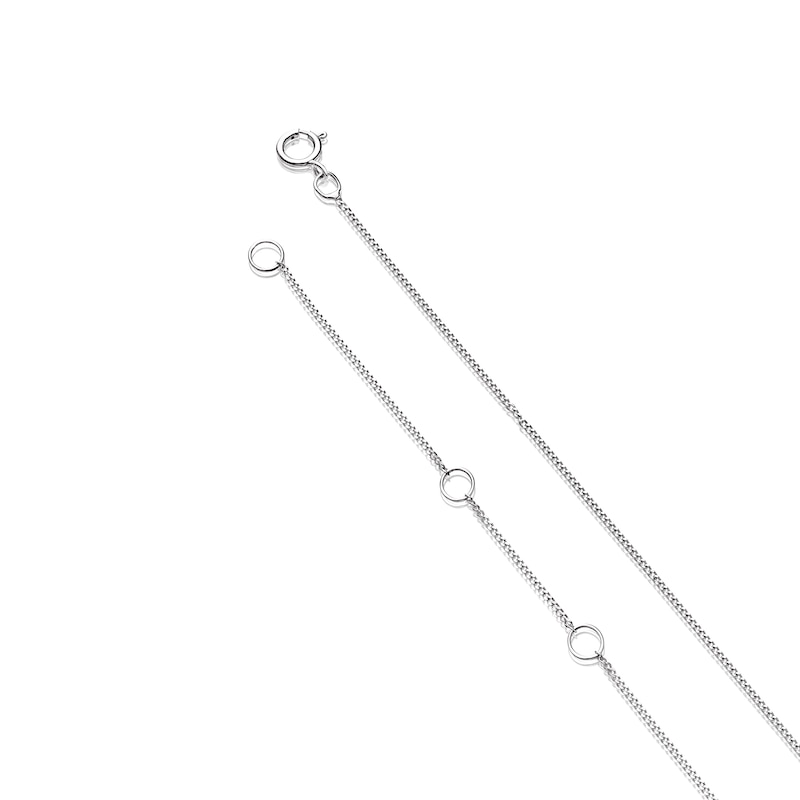 Main Image 3 of 9ct White Gold Aquamarine 0.09ct Diamond Ring Pendant