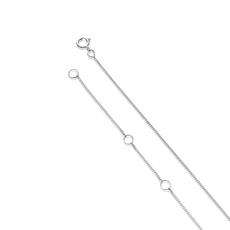 Main Image 3 of 9ct White Gold Peridot 0.09ct Diamond Ring Pendant