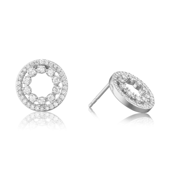 Circle Of Love and Life 9ct White Gold 0.50ct Diamond Earrin
