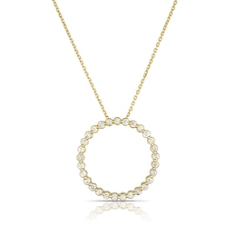 9ct Yellow Gold 0.50ct Total Diamond Open Circle Pendant