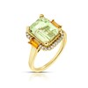 Thumbnail Image 1 of 9ct Yellow Gold Amethyst & Citrine 0.10ct Diamond Total Ring