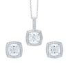 Thumbnail Image 0 of Silver Cubic Zirconia Cushion Earrings And Pendant Set