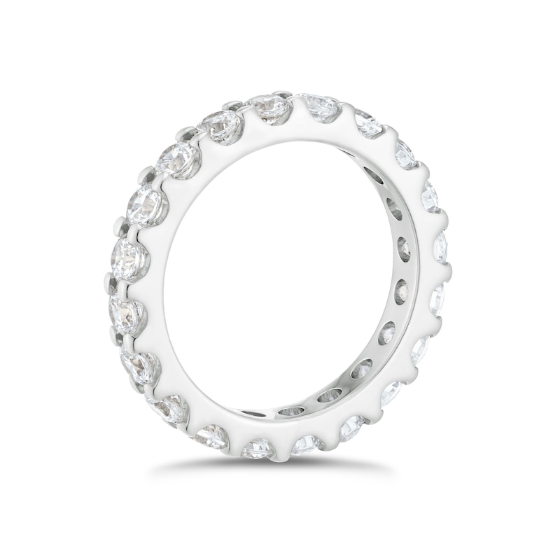 Main Image 2 of Platinum 2ct Diamond Full Round Cut & Claw Set Eternity Ring