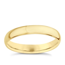 18ct Yellow Gold 3mm Extra Heavyweight D Shape Ring