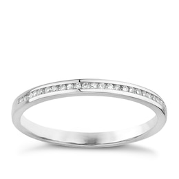 18ct White Gold Channel Set 0.10ct Diamond Ring