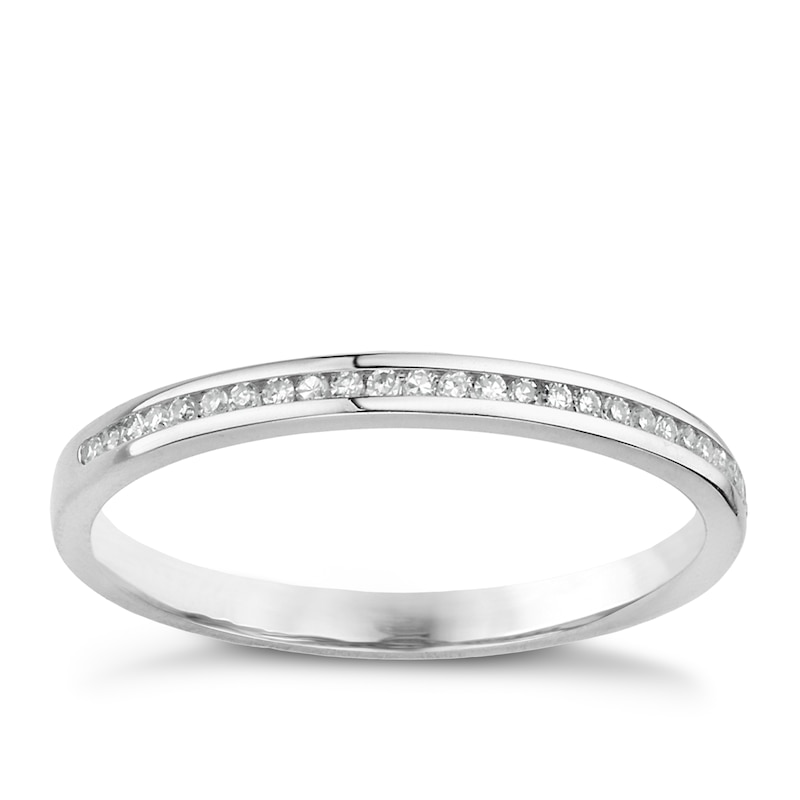 18ct White Gold Channel Set 0.10ct Diamond Ring