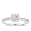 Thumbnail Image 0 of 9ct White Gold 0.25ct Diamond Cushion Halo Ring