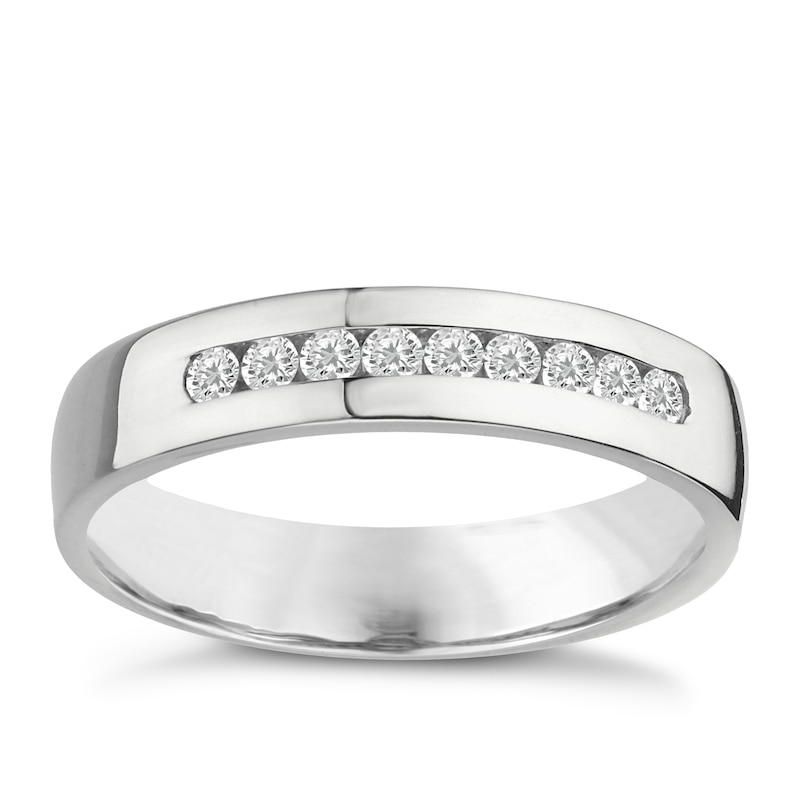 Palladium 950 5mm 0.25ct Diamond Ring