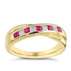 Thumbnail Image 1 of 9ct Yellow Gold Ruby & Diamond Crossover Ring