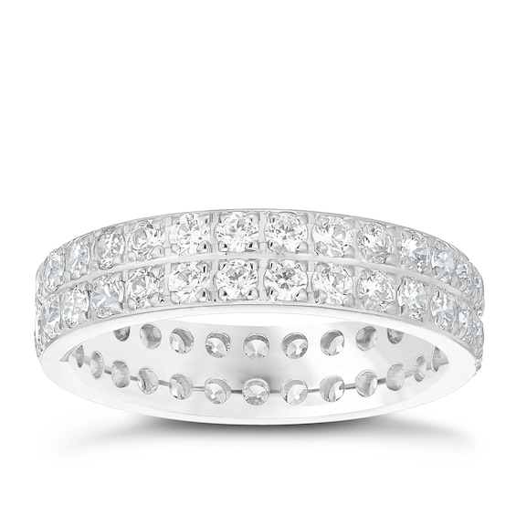 Platinum Double Row Full Eternity 1.50ct Diamond Ring