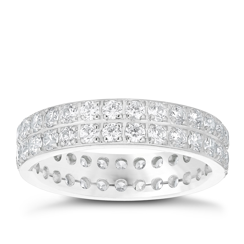 Main Image 1 of Platinum 1.50ct Diamond Double Row Full Eternity Ring