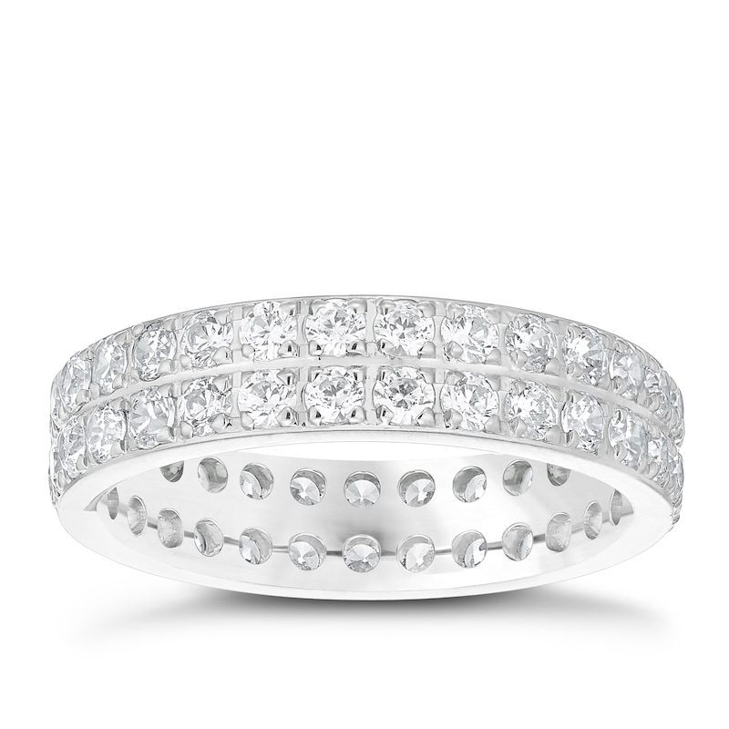 Platinum 1.50ct Diamond Double Row Full Eternity Ring