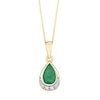 Thumbnail Image 1 of 9ct Yellow Gold Emerald & Diamond Jewellery Set