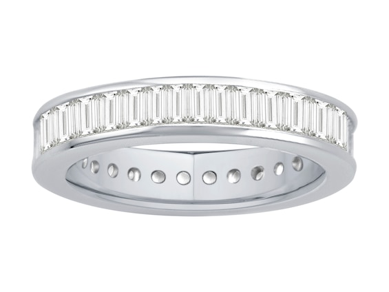 18ct White Gold Baguette Cut Full Eternity 1ct Diamond Ring