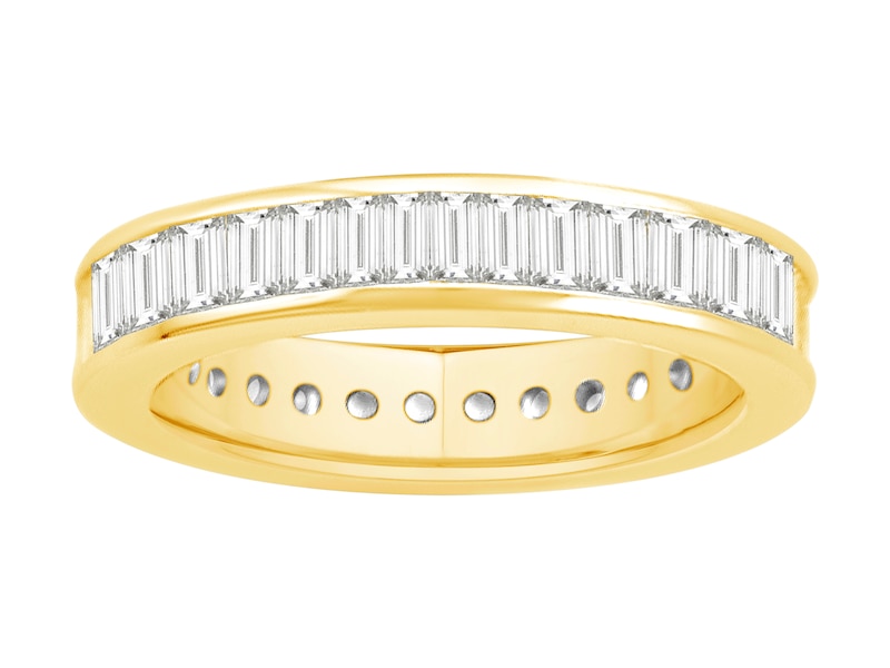 18ct Yellow Gold 1ct Diamond Baguette Cut Full Eternity Ring