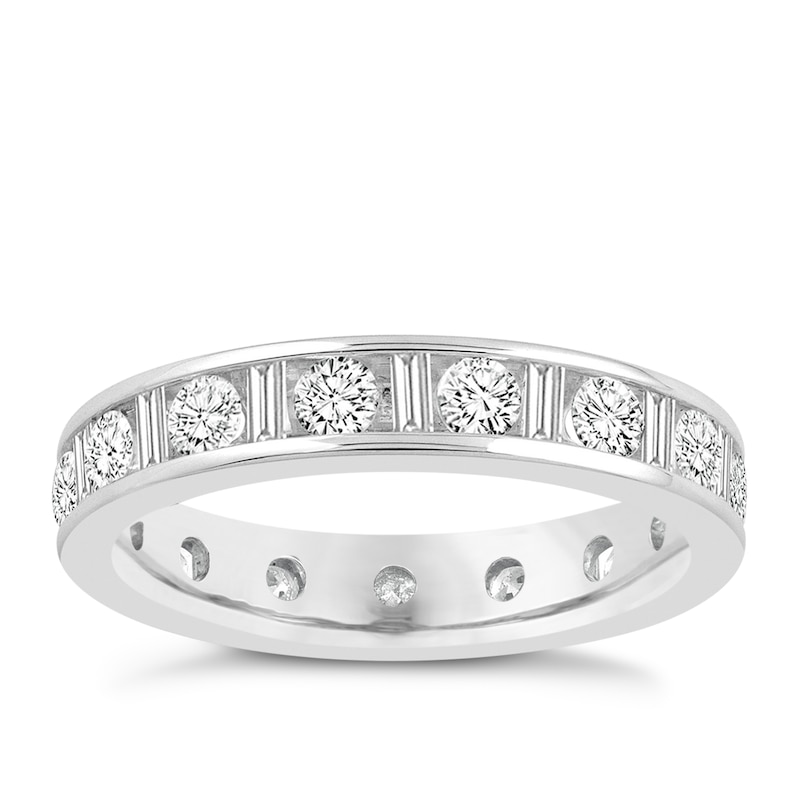 Platinum 1.50ct Diamond Multi Shape Full Eternity Ring